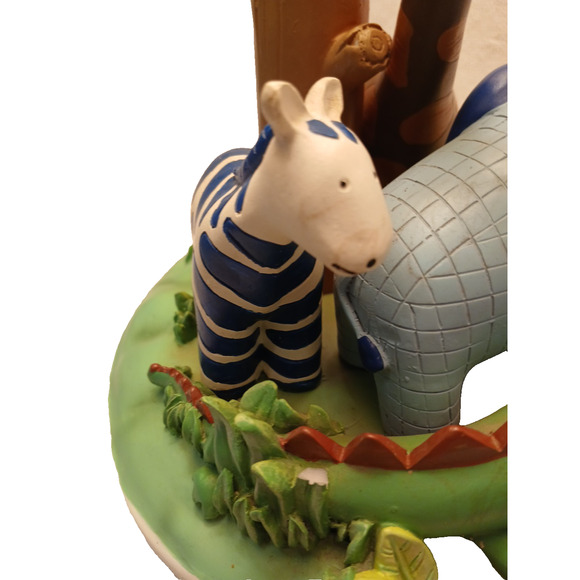 2004 Vintage Nursery Lamp Baby Jungle Animals Child Room w Shade Decor Works - Picture 8 of 16